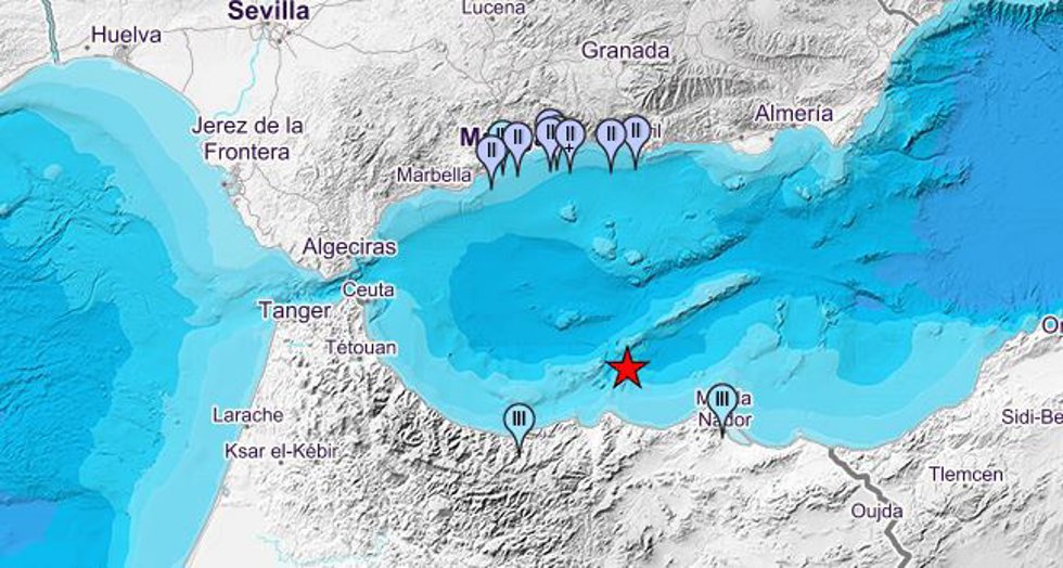 Terremoto de magnitud 4,2 con epicentro frente a las costas de Melilla y sentido en municipios costeros de Málaga y Granada