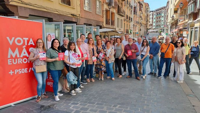 Acto del PSOE en Teruel durante la campaña de las elecciones europeas.