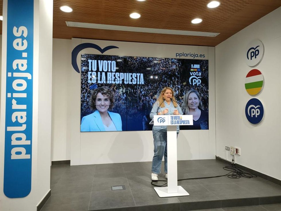 La candidata del PP a las elecciones europeas, Esther Herranz, en comparecencia de prensa