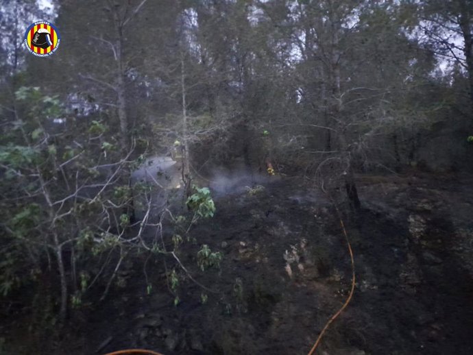Zona afectada pel foc a Bixquert
