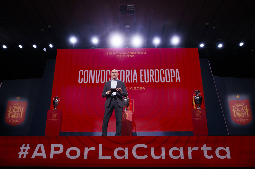 Luis de la Fuente durante el momento de dar su prelista de convocados para la Eurocopa de 2024