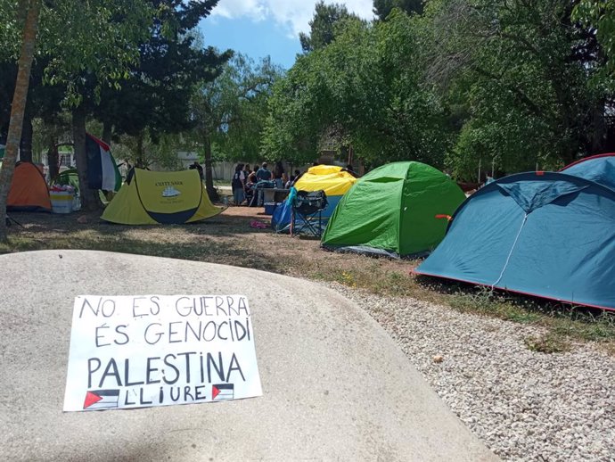 Acampada pro Palestina en la Universitat de les Illes Balears (UIB).