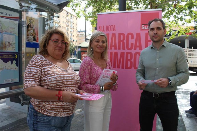 Toni Valero en Málaga durante una jornada de información a la ciudadanía sobre las propuestas de Sumar al Parlamento Europeo.