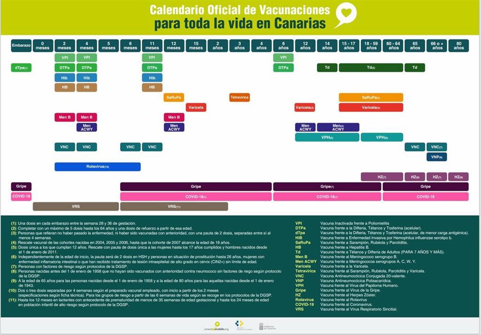 Calendario Vacunal Canarias presentando en 2024