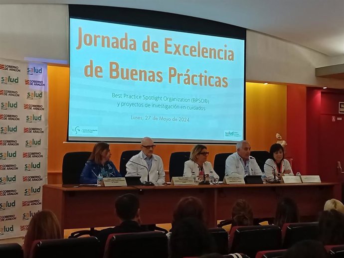 La directora general de Cuidados del Gobierno de Aragón, Estíbaliz Tolosa, en la inauguración de la jornada.