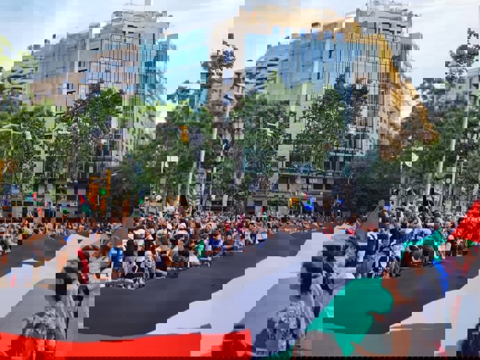 La concentración a favor de Palestina este lunes en Barcelona