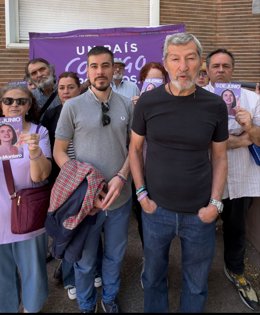 El secretario de Paz de Podemos, Julio Rodríguez, y el coordinador autonómico del partido en C-LM, José Luis García Gascón.