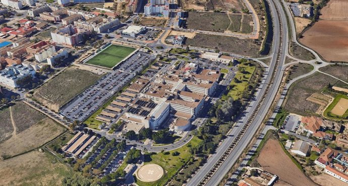Vista aérea del Hospital Juan Ramón Jiménez de Huelva.