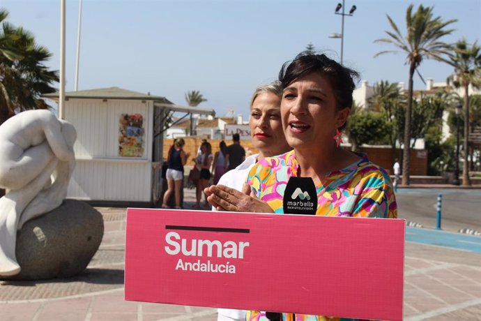 La coordinadora provincial de IU, Toni Morillas, y su homóloga en la comarca de la Costa del Sol Occidental, Victoria Morales, han presentado propuestas para combatir desde la Unión Europea el crimen organizado y el blanqueo en la Costa del Sol.