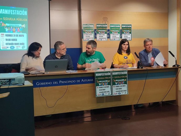 Rueda de prensa de los sindicatos de la enseñanza.