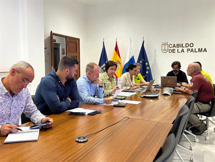 El presidente del Cabildo de La Palma, Sergio Rodríguez, preside una nueva reunión del PEINPAL