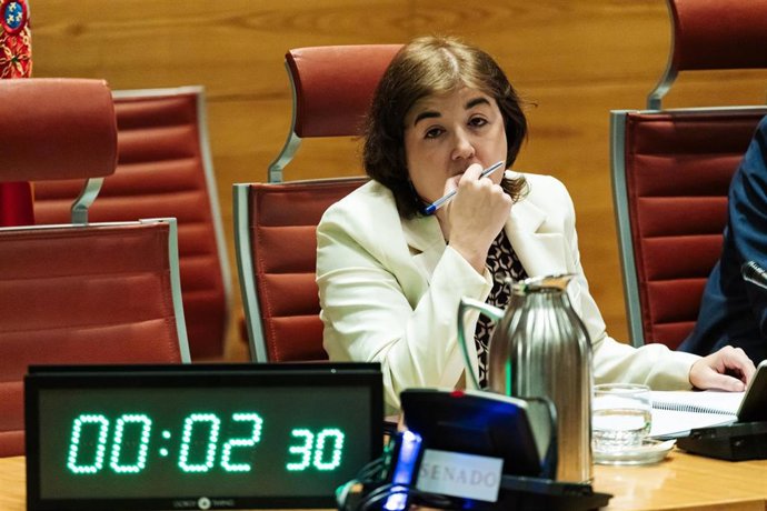 La presidenta interina del Consejo de Administración de la Corporación RTVE, Concepción Cascajosa, comparece durante la Comisión Mixta de Control Parlamentario de la Corporación RTVE y sus Sociedades, en el Senado, a 28 de mayo de 2024, en Madrid (Españ