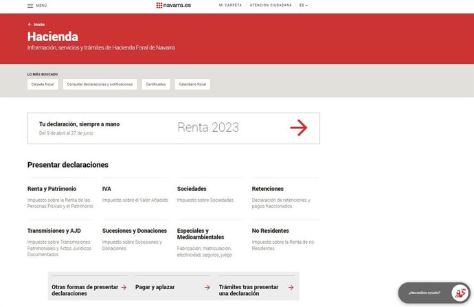 Nueva web de Hacienda.