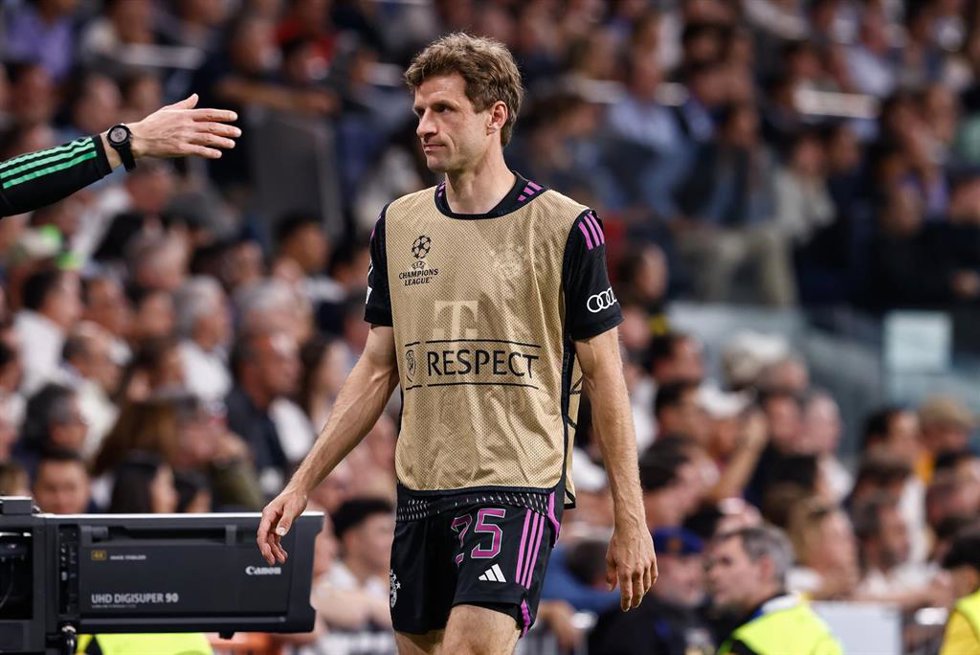 El jugador del Bayern de Múnich y de la selección alemana Thomas Múller, ante el Real Madrid.