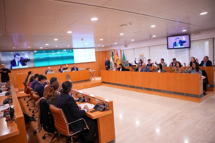 Archivo - Imagen de archivo del pleno de la Diputación de Sevilla 