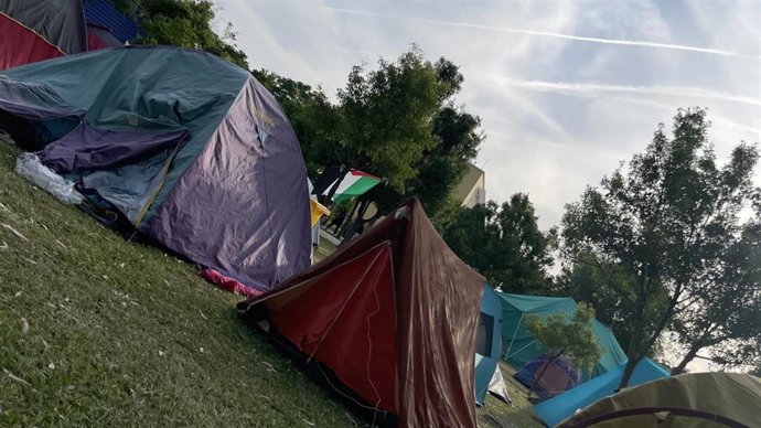Acampada pro Palestina en la Universidad Pablo de Olavide de Sevilla.