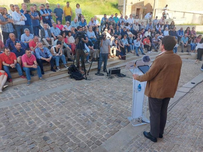 El presidente de la Junta y líder del PP en Castilla y León, Alfonso Fernández Mañueco, en un acto en Soria