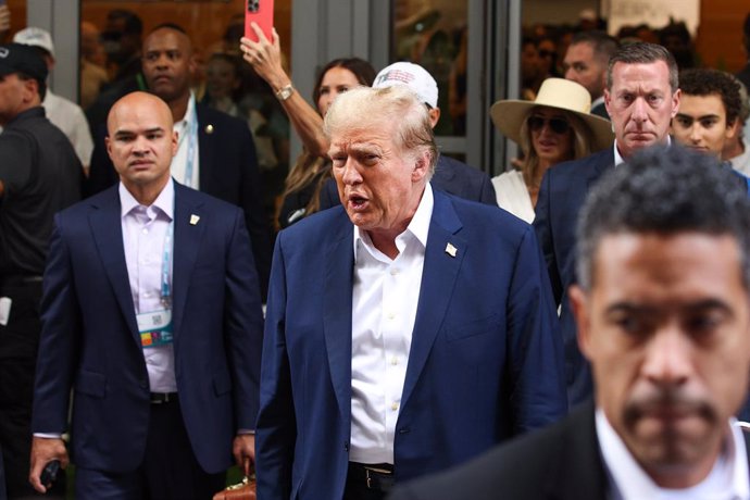 Donald Trump, portrait American politician, media personality, and businessman who served as the 45th president of the United States during the Formula 1 Crypto.com Miami Grand Prix 2024, 6th round of the 2024 Formula One World Championship from May 3 to 