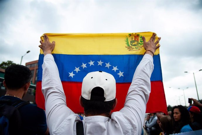 Archivo - Imagen de una protesta en Colombia de la oposición venezolana.  