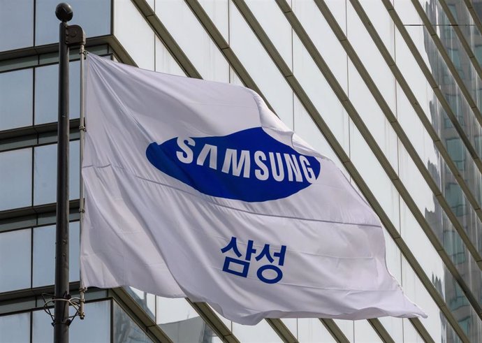 Bandera del gigante tecnológico surcoreano Samsung