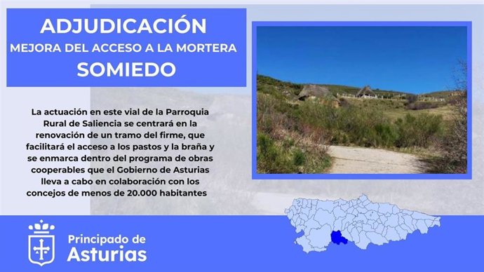 Infografía de las obras del acceso a La Mortera de Saliencia, en Somiedo