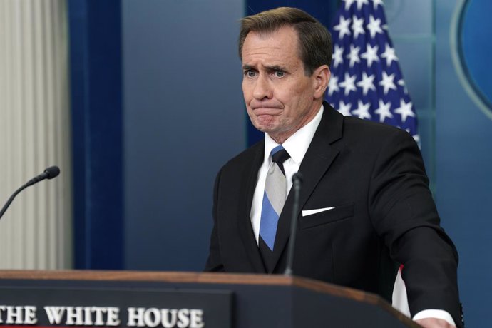 May 28, 2024, Washington, District Of Columbia, USA: White House national security communications adviser John Kirby speaks at a press briefing in the James S Brady Press Briefing Room of the White House in Washington, DC on May 28, 2024