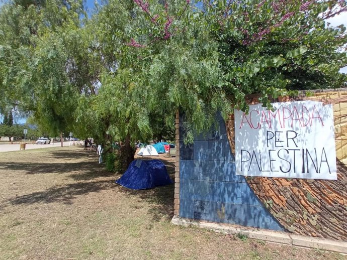 Acampada pro Palestina en la Universitat de les Illes Balears (UIB).