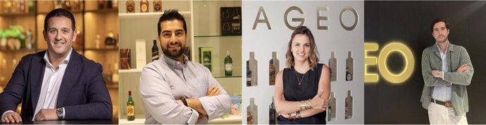 Equipo comercial de Diageo Sur de Europa: Chema Iñurrieta. Rahul Hingorani, Ximena Jiménez e Iñigo Martínez-Sapiña