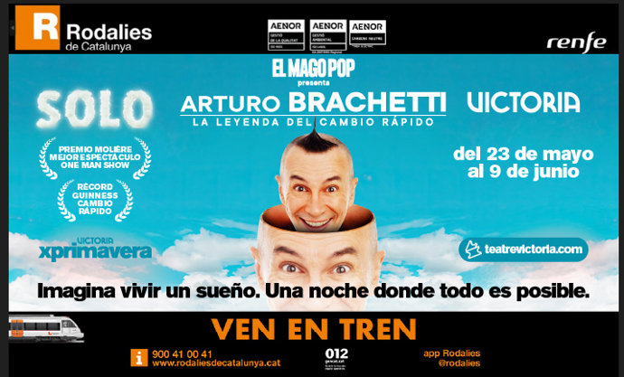 Renfe colabora con el espectáculo 'Solo' del Mago Pop en el Teatre Victria