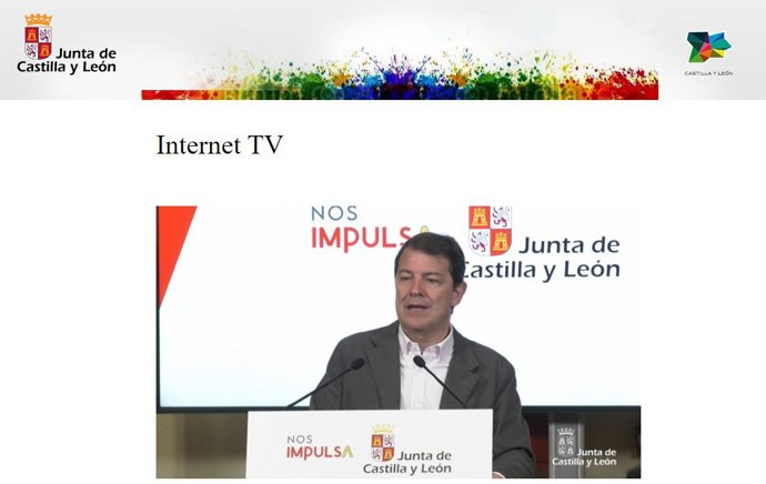 El presidente de la Junta, Alfonso Fernández Mañueco, durante su alocución tras visitar la empresa 53Biologics en el Parque Tecnológico de Boecillo.