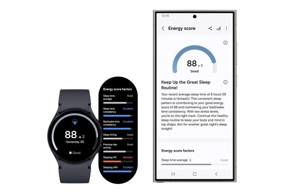Funciones inteligentes de GAlaxy AI en los relojes Galaxy Watch