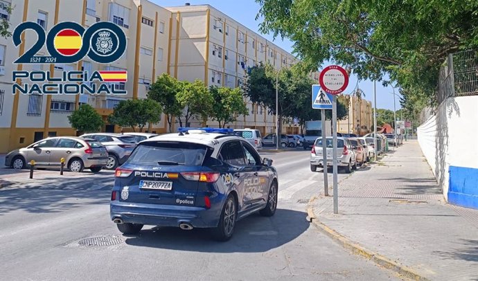 Vehículo de la Policía Nacional en Puerto Real