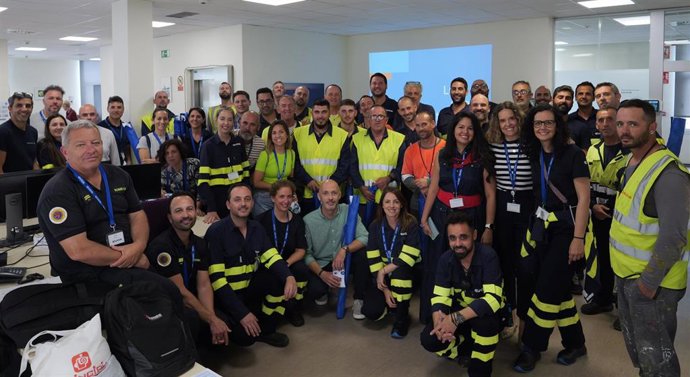 Trabajadores de Evo Algeciras en una jornada sobre seguridad en el trabajo.