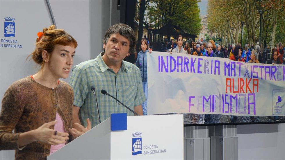 Concejales de EH Bildu Donostia en rueda de prensa