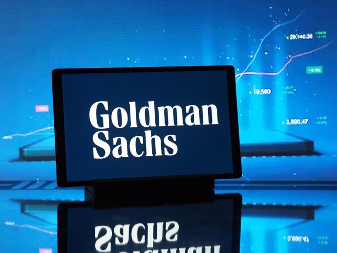 Archivo - February 17, 2024, Germany: In this photo illustration, a Goldman Sachs Group logo seen displayed on a tablet.