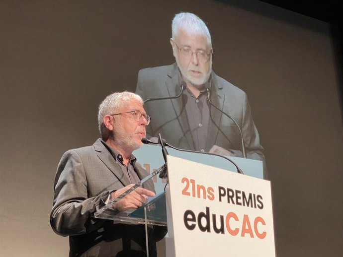 Xevi Xirgo (CAC) en la entrega de los premios en Girona