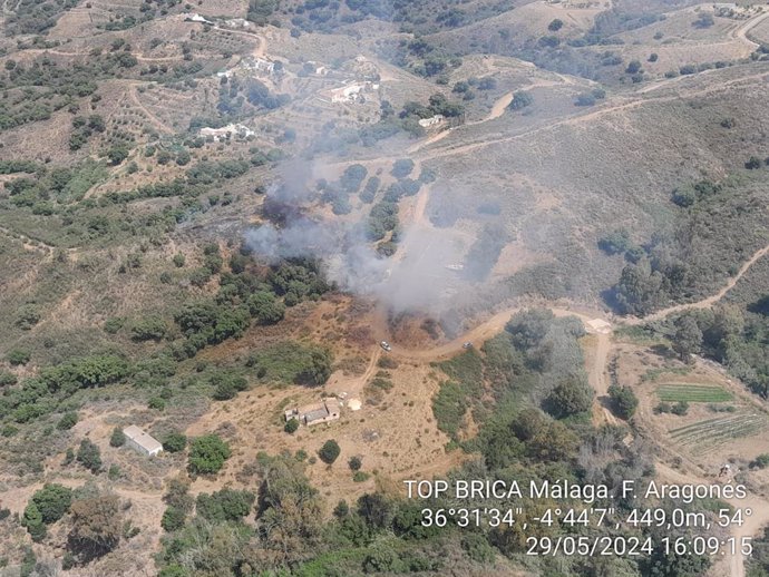 Incendio en el paraje Arroyo la Cala de Mijas.