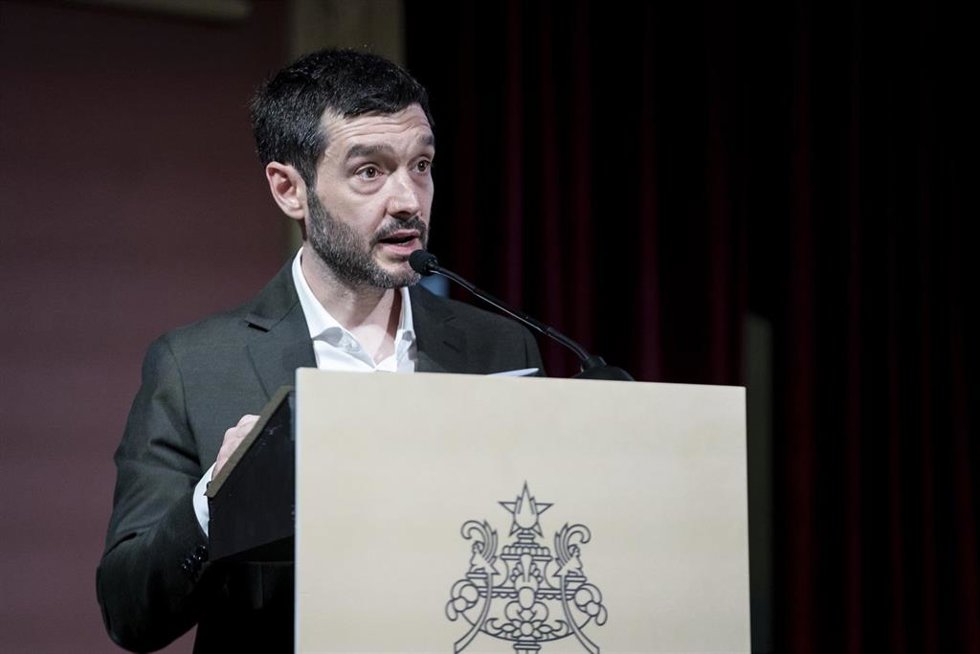El ministro de Derechos Sociales y Agenda 2030, Pablo Bustinduy, interviene durante un acto sobre la transformación del modelo de cuidados del Gobierno, en el Ateneo de Madrid, a 29 de mayo de 2024, en Madrid (España). Durante el acto, celebrado bajo el