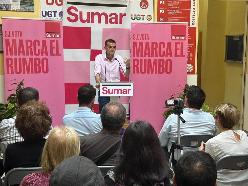 El coordinador general de Izquierda Unida, Antonio Maíllo, durante su intervención.
