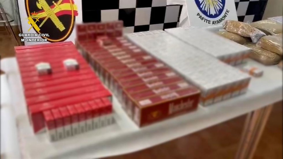 Imagen del tabaco intervenido en Lepe (Huelva).