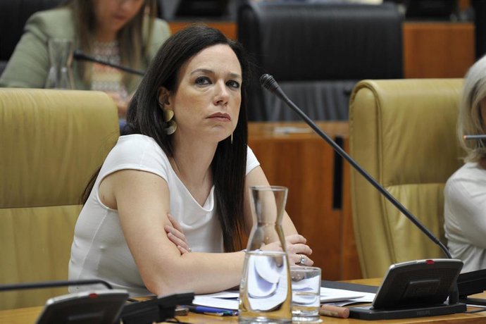 La consejera de Salud y Servicios Sociales, Sara García Espada, durante el Pleno de este jueves.