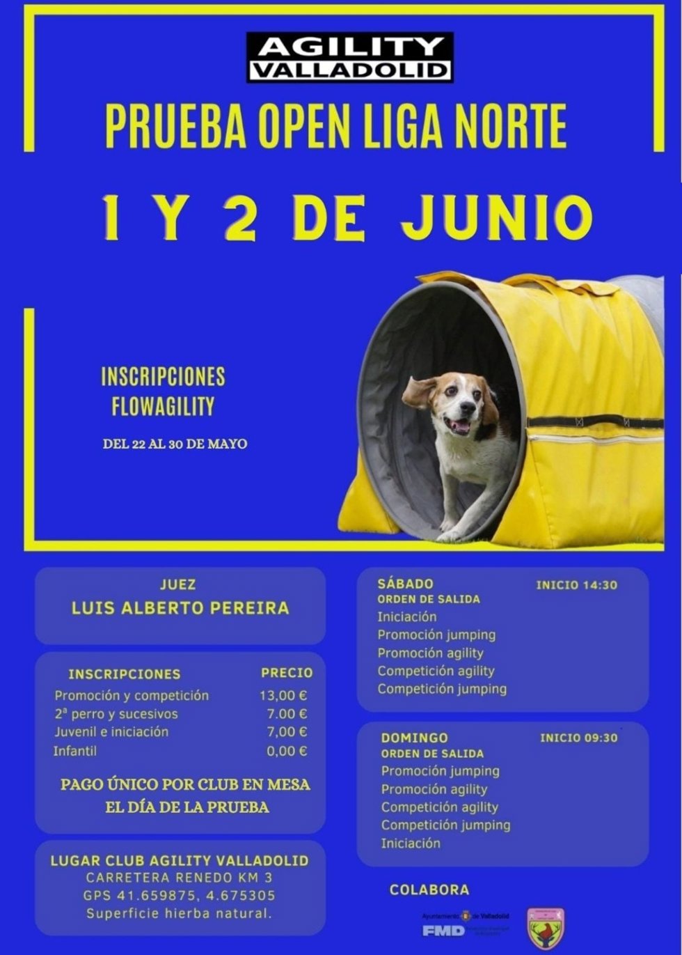 Cartel de las dos competiciones de Agility que se celebrarán este sábado y domingo en Valladolid