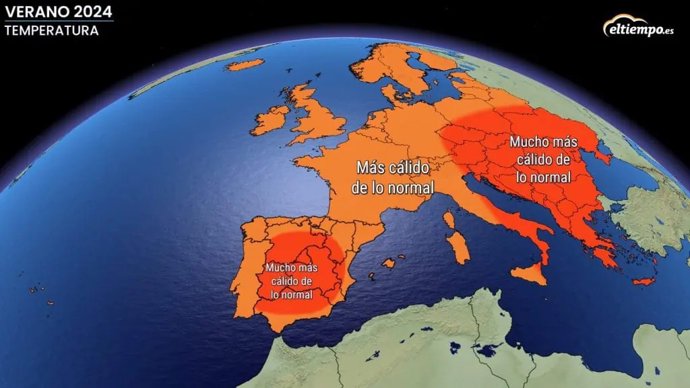 Temperaturas más altas en Europa durante el verano 2024.
