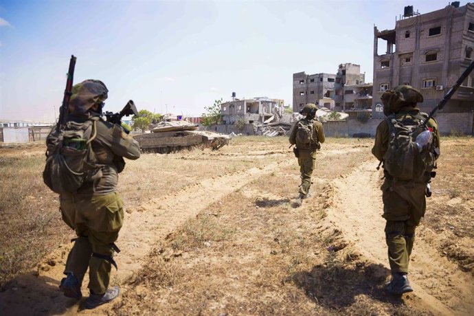 Militares israelíes en la Franja de Gaza