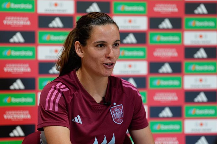 Laia Codina attends an interview for Europa Press during the call of Spain Women Team at Ciuadd del Futbol on May 28, 2024 in Las Rozas, Madrid, Spain.