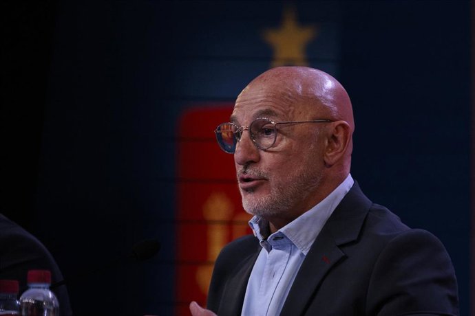 Luis de la Fuente attends during the presentation of the first list of players to play the Eurocup 2024 at Ciudad del Futbol on May 27, 2024, in Las Rozas,Madrid,Spain.