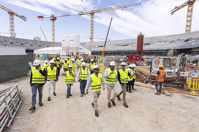 El Spotify Camp Nou, nueva escala en las visitas conjuntas de FIFA y la candidatura al Mundial 2030.