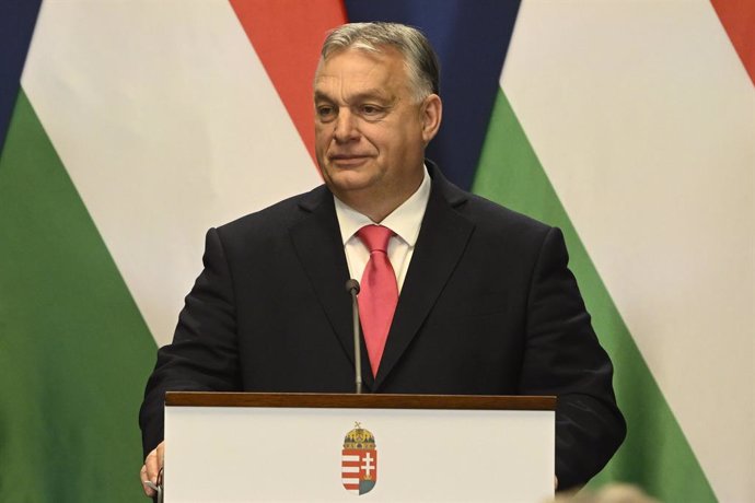 Archivo - 16 January 2024, Hungary, Budapest: Hungarian Prime Minister Viktor Orban smiles during a joint press conference with Slovak Prime Minister Robert Fico. Slovak Prime Minister Robert Fico arrived on a working visit to Hungary, during which he met