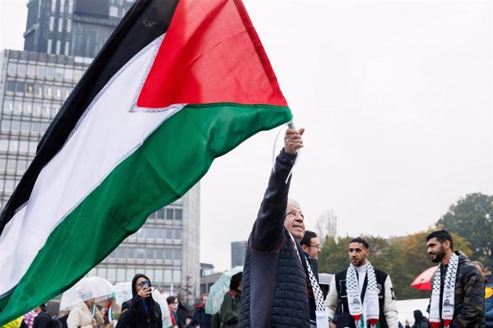 Archivo - Manifestación propalestina en la capital de Eslovenia, Liubliana