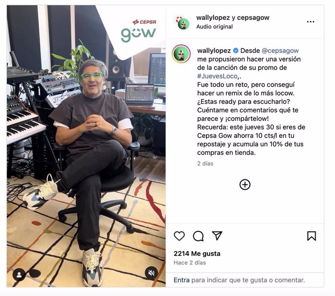 Wally López y su remix para el "Jueves Loco" de Cepsa Gow.
